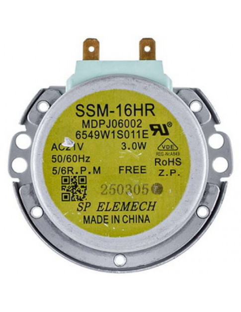 Двигун піддона для НВЧ-печі LG 6549W1S011E SSM-16HR 5/6r/min 21V 180mA 3W H(шток)=8.5mm