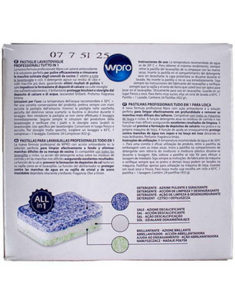 Таблетки TAB314 (24 шт) Wpro C00860155 для посудомийної машини