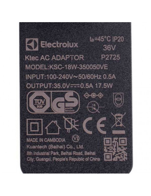 Адаптер для акумуляторного пилососа Electrolux 140251056010 KSC-18W-350035VE 110-240V DC 35V 0,5A
