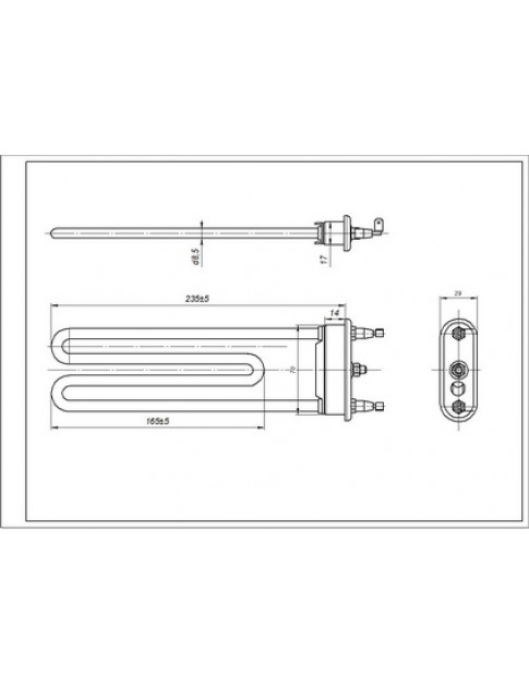 Тен для пральної машини TPD 240-SG-2050 Thermowatt L=240mm 2050W Тен для пральної машини TPD 240-SG-2050 Thermowatt L=240mm 2050W