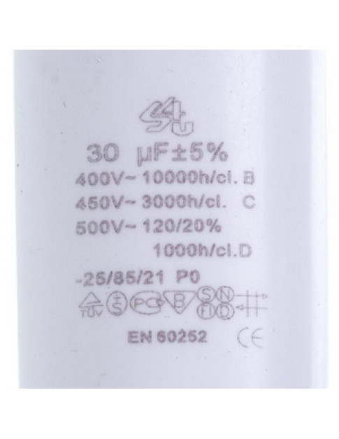 Пусковий конденсатор для пральної машини CBB60 30uF 450V