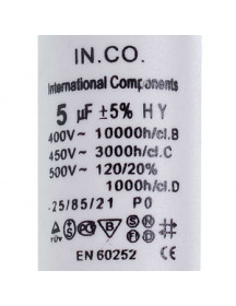Mondo Пусковий конденсатор CBB60 для пральної машини 5uF 450V Mondo Пусковий конденсатор CBB60 для пральної машини 5uF 450V