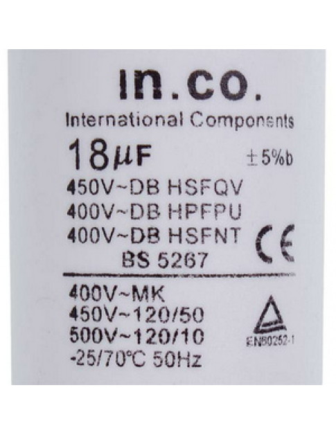 Mondo Пусковий конденсатор CBB60 для пральної машини 18uF 450V