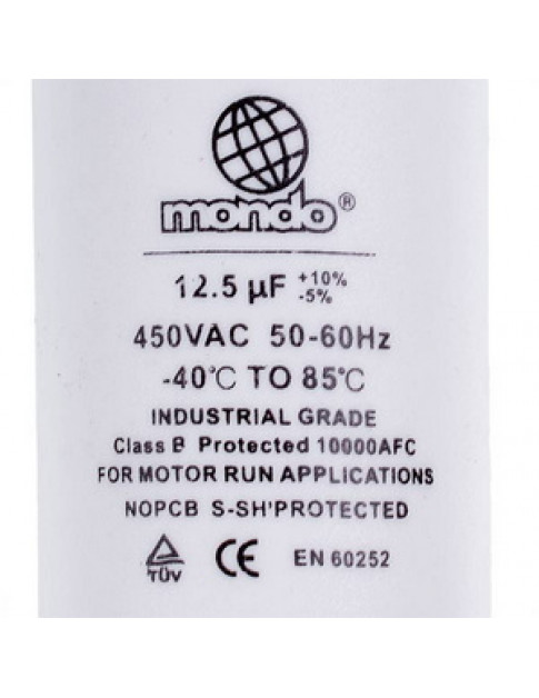 Mondo Пусковий конденсатор CBB60 для пральної машини 12.5uF 450V