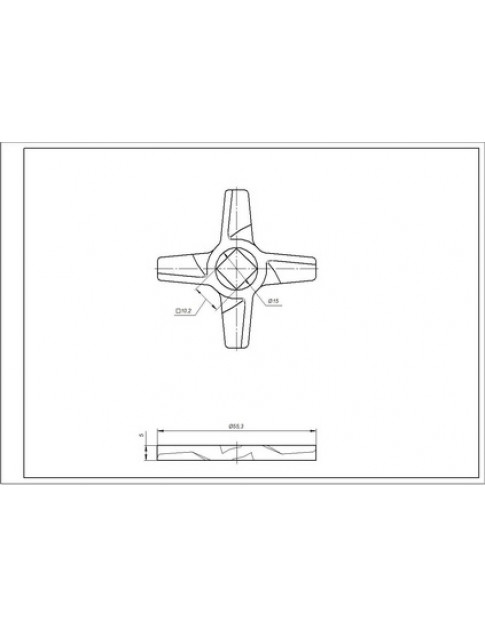 Набір ножів для м&aposясорубки Zelmer 10003883 ZMMA028X (2 шт.) D=55.5mm s=5mm Отвір=10x10mm NR8 (двосторонні)