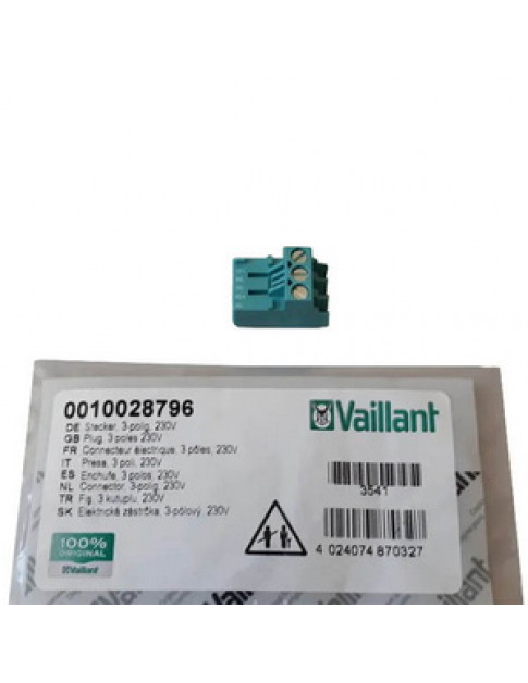 Штекер 3-контактний 230 В для газового конденсаційного котла Vaillant 0010028796