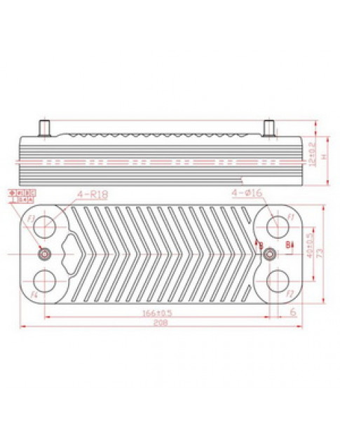 Теплообмінник пластинчастий ГВП (14 пластин) для газового котла Protherm Тигр 24 KTV12, 24 KOV12 0020025294