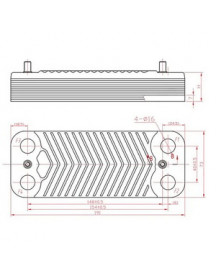 Теплообмінник пластинчастий ГВП Swep (12 пластин) для газового котла Protherm Пантера v.15, v.17 0020043598
