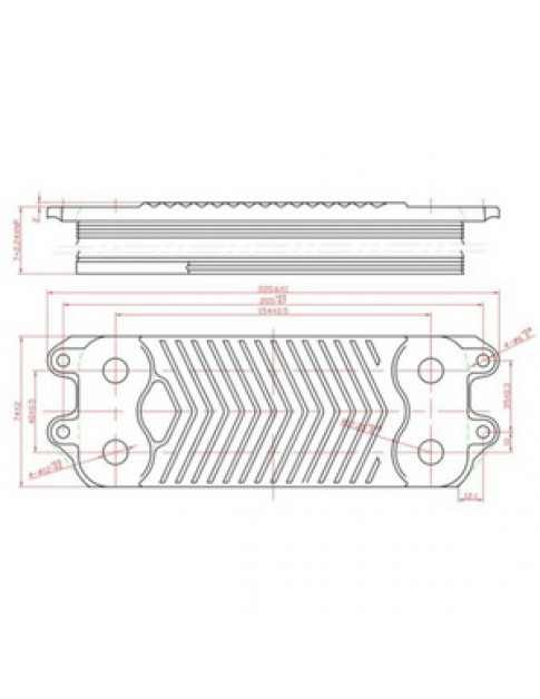 Теплообмінник пластинчастий ГВП (16 пластин) для газового котла Vaillant, Protherm, Saunier Duval Themaclassic 0020186153
