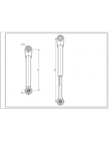 Амортизатор бака для пральної машини Bosch 00673541 з дюбелем (2 шт.) L=170-250mm D отвору=8/14mm