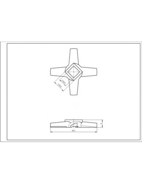 Ніж для м&aposясорубки Zelmer 00755469 NR8 86.3107 D=54mm s=9mm Отвір=10x10mm Ніж для м&aposясорубки Zelmer 00755469 NR8 86.3107 D=54mm s=9mm Отвір=10x10mm