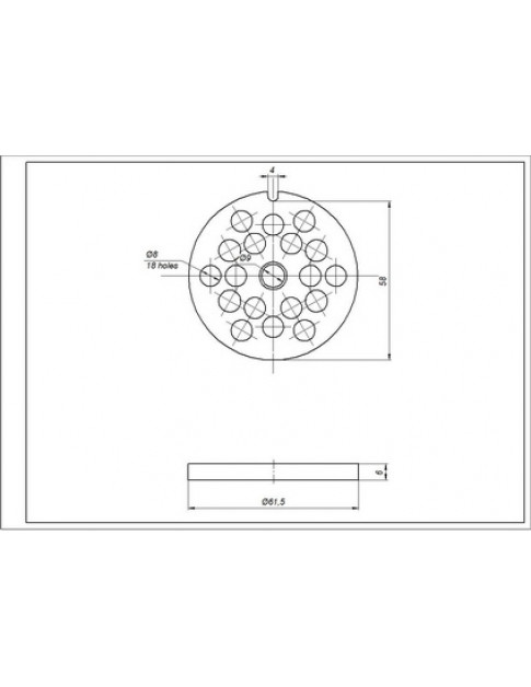 Решітка (сито) 8mm для м&aposясорубки Zelmer \ Bosch NR8 86.3162 00755475 (ZMMA188X)