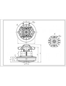 Двигун для пилососа Zelmer 00793337 60.9500 D=135 mm H=27/123 mm 1600 W