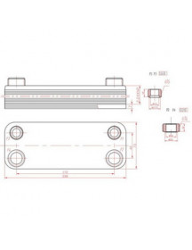 Теплообмінник пластинчастий (14 пластин) для газового котла Vaillant 064950