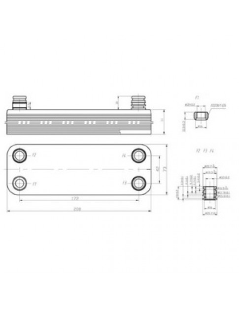 Теплообмінник пластинчастий ГВП (20 пластин) для газового котла Vaillant 065088 Теплообмінник пластинчастий ГВП (20 пластин) для газового котла Vaillant 065088
