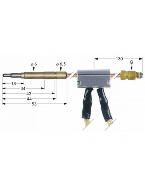 Термоелемент (термопара) для газового обладнання Baron, Bertos, Cookmax, Mareno, Modular, Olis 102247 М9х1