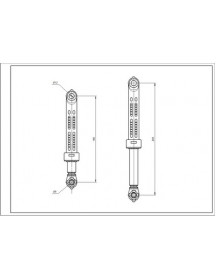 Амортизатор бака для пральної машини Gorenje 111818 Suspa 120N L=185-240mm D отворів=8/12mm