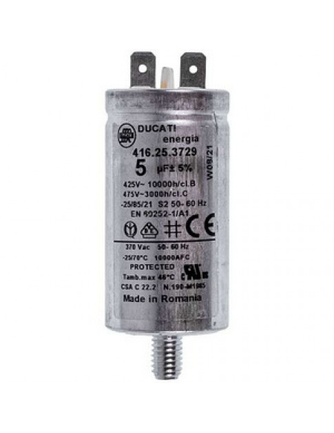 Electrolux 1125427003 Пусковий конденсатор 5uF 425/475V 59x30mm DUCATI для сушильної машини