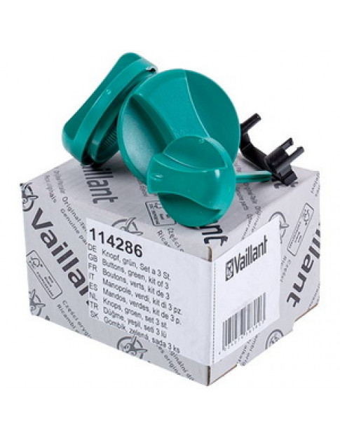 Комплект ручок керування зелених (3 шт.) для газового котла Vaillant atmo/turboMAX pro/plus 114286