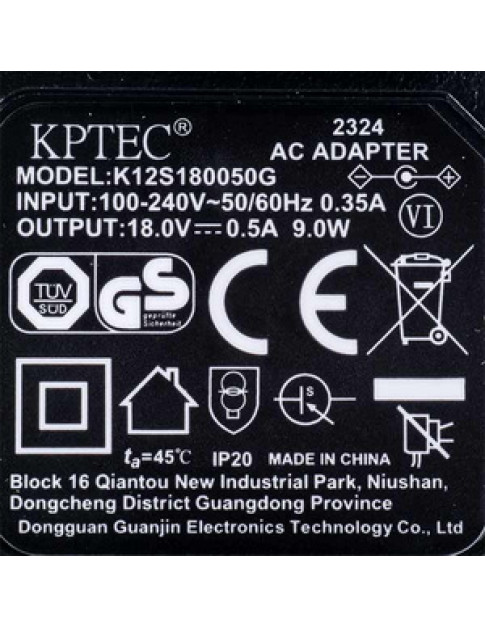 Адаптер K12S180050G для акумуляторного пилососа Bosch 12023914 100-240V 18V 0.35A