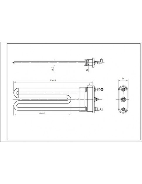 ТЭН для стиральной машины Electrolux 1240325470 TP 235-SG-1950 IRCA Д=235 мм 1950 Вт
