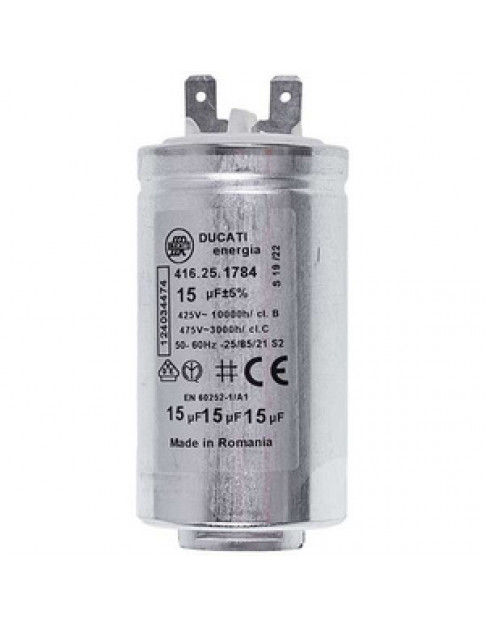 AEG 1240344745 Конденсатор Ducati 15uF 425V (2 клеми) для сушарки пральної машини