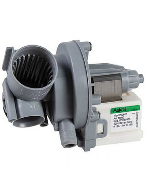 Помпа (насос) для пральної машини AEG 1297584052 Askoll 18 Вт (контакти роздільні ззаду, на 3 саморізи)