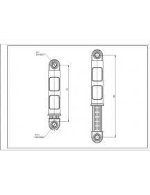 Амортизатор бака для пральної машини Electrolux 1322553015 80N L=185-265mm D отворів=11mm