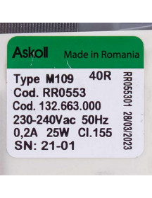 Помпа (насос) для пральної машини AEG 1326630009 RR0553 Askoll 25 Вт M109 (контакти роздільні ззаду, на 3 засувки)