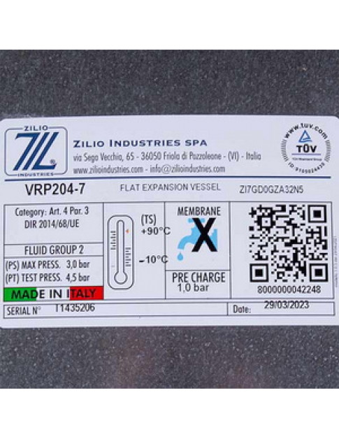 Розширювальний бак Zilio 7 л 3/8&apos&apos для газового котла 13N6000713