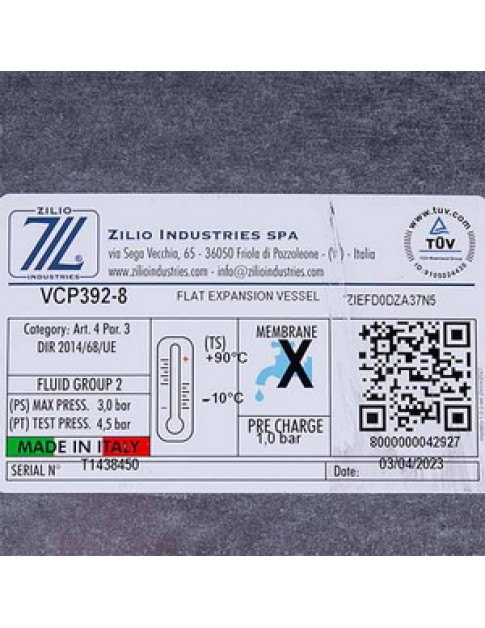 Розширювальний бак Zilio 8 л 1/2&apos&apos для газового котла 13С0000811