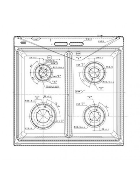 Робоча поверхня 594x590mm для газової плити Electrolux 140024416038