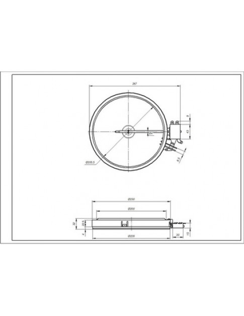 Конфорка 2200/750W для склокерамічної поверхні Electrolux 140057321014