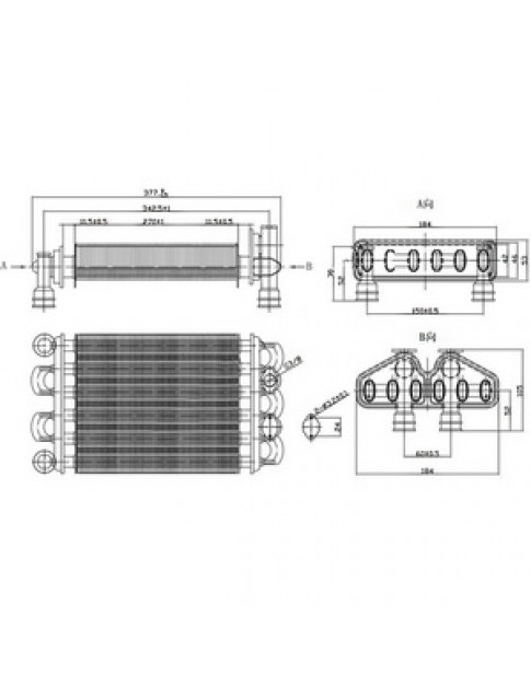 Теплообмінник бітермічний для котла Hermann Habitat, Habitat 2 24 кВт, Bongijanni Linea Isy 15002933