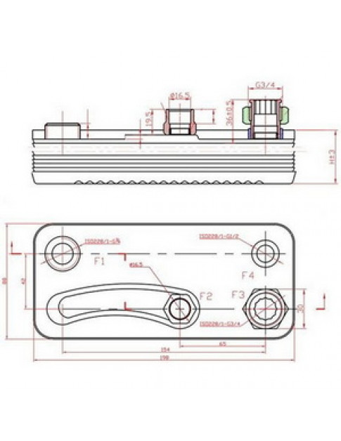 Теплообмінник пластинчастий ГВП (16 пластин) для газового котла Hermann Micra 2, Supermicra 15003389