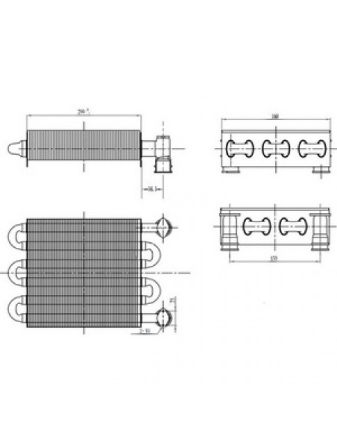 Теплообмінник первинний для газового котла Hermann, Italtherm, Tiberis 28-30 кВт 15004840