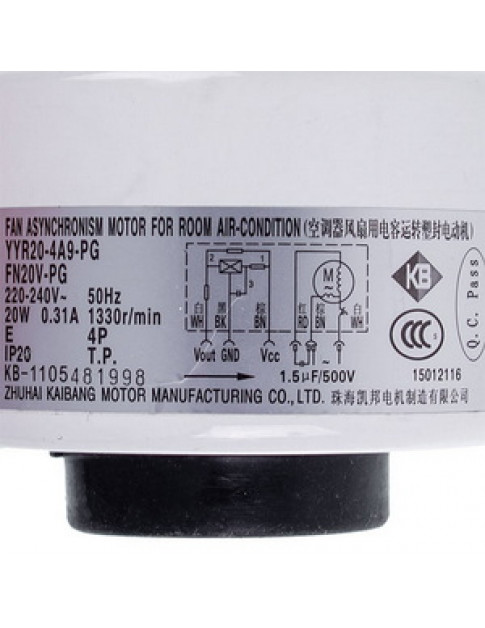 Мотор вентилятора блока для кондиционера C&H 15012116 YYR20-4A9-PG(FN20V-PG) 20Вт 220-240В 0.31А, шток 8x49мм Мотор вентилятора блока для кондиционера C&H 15012116 YYR20-4A9-PG(FN20V-PG) 20Вт 220-240В 0.31А, шток 8x49мм