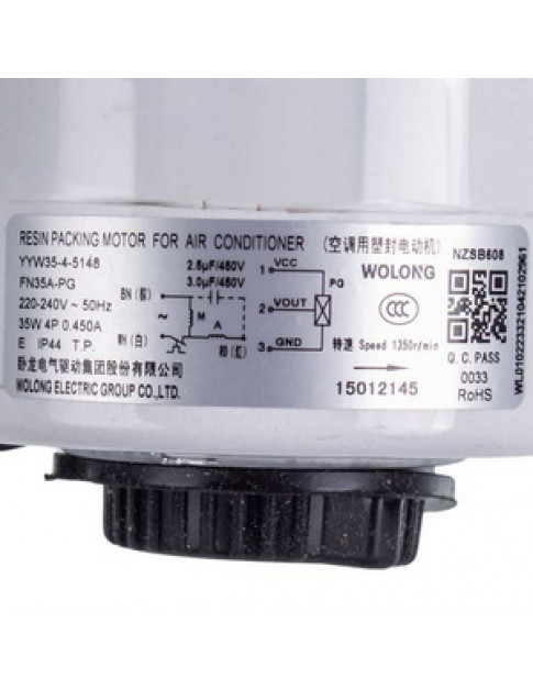 Мотор вентилятора блоку для кондиціонера C&H 15012145 YYW35-4-5148 35W 220-240V, шток 8x45mm (проти год. стрілки) Мотор вентилятора блоку для кондиціонера C&H 15012145 YYW35-4-5148 35W 220-240V, шток 8x45mm (проти год. стрілки)