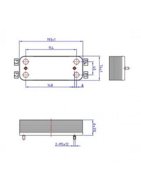 Теплообмінник пластинчастий ГВП (12 пластин) для газового котла 17B1901200 Теплообмінник пластинчастий ГВП (12 пластин) для газового котла 17B1901200