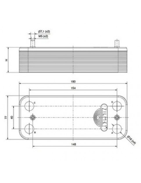 Теплообмінник пластинчастий ГВП Zilmet (12 пластин) для газового котла Beretta City, Mynute, Exclusive 17B1901201 Теплообмінник пластинчастий ГВП Zilmet (12 пластин) для газового котла Beretta City, Mynute, Exclusive 17B1901201
