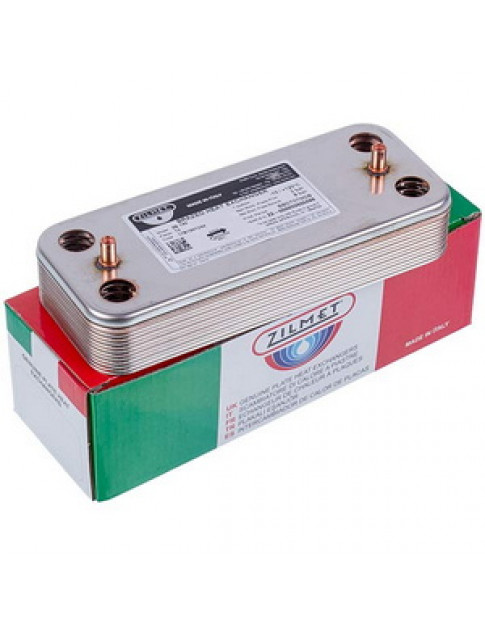 Теплообмінник пластинчастий ГВП Zilmet (12 пластин) для газового котла Ariston BS/Clas/Genus/Egis Plus 17B1901244 Теплообмінник пластинчастий ГВП Zilmet (12 пластин) для газового котла Ariston BS/Clas/Genus/Egis Plus 17B1901244