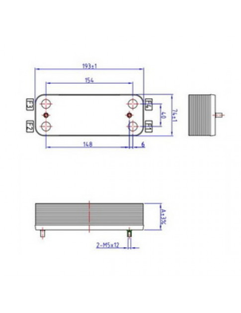 Теплообмінник пластинчастий ГВП (14 пластин) для газового котла 17B1901400