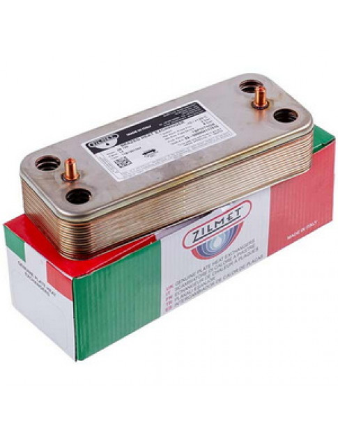 Теплообмінник пластинчастий ГВП Zilmet (14 пл.) для газового котла Ariston, Chaffoteaux 17B1901444