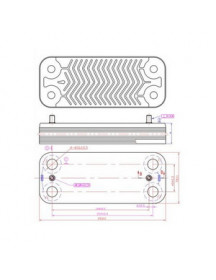Теплообмінник пластинчастий ГВП (16 пластин) для газового котла 17B1901600 Теплообмінник пластинчастий ГВП (16 пластин) для газового котла 17B1901600