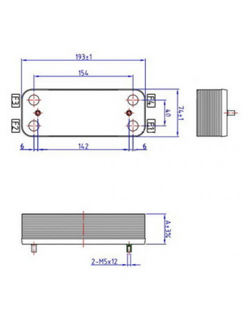 Теплообмінник пластинчастий ГВП (16 пластин) для газового котла Ariston, Сhaffoteaux 17B1901644