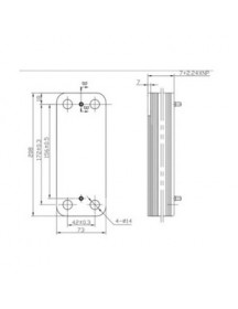 Теплообмінник пластинчастий ГВП (12 пластин) для газового котла Baxi/Westen 17B2071200 Теплообмінник пластинчастий ГВП (12 пластин) для газового котла Baxi/Westen 17B2071200