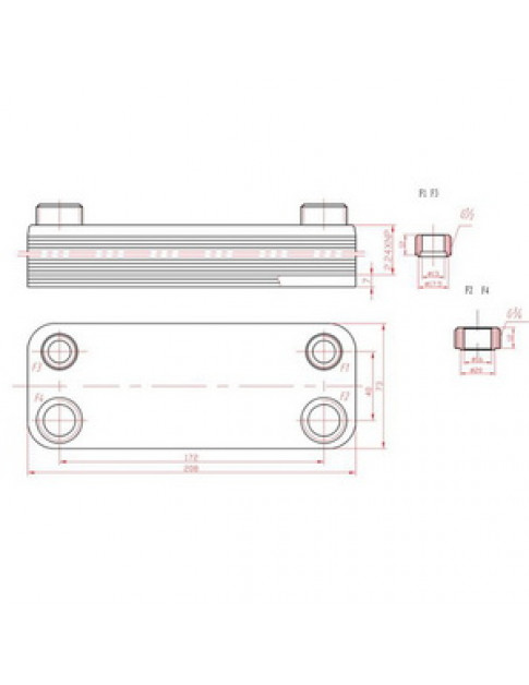 Теплообмінник пластинчастий ГВП (12 пластин) для газового котла Termet Mini Max Plus GCO-DP-13-10 17B2071202