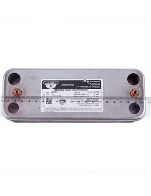 Теплообмінник пластинчастий ГВП Zilmet (16 пластин) для газового котла Ariston, Ferroli, Demrad, Protherm 17B2071606 Теплообмінник пластинчастий ГВП Zilmet (16 пластин) для газового котла Ariston, Ferroli, Demrad, Protherm 17B2071606