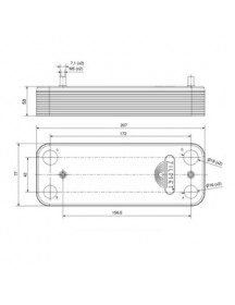 Теплообмінник пластинчастий ГВП Zilmet (20 пл.) для газового котла Baxi Eco, Luna 3, Fourtech, Westen Pulsar 17B2072000 Теплообмінник пластинчастий ГВП Zilmet (20 пл.) для газового котла Baxi Eco, Luna 3, Fourtech, Westen Pulsar 17B2072000