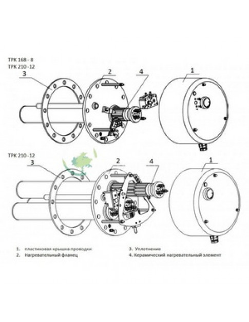 Тен для бойлера з термостатом Drazice 2110410 TPK 210-12 6600W L=800mm фланець 1 трубка під датчик